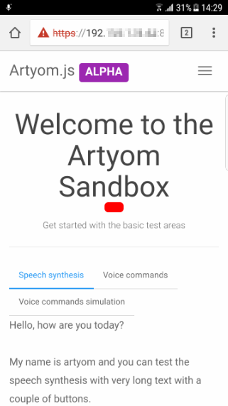 Artyom sandbox mobile browser LAN