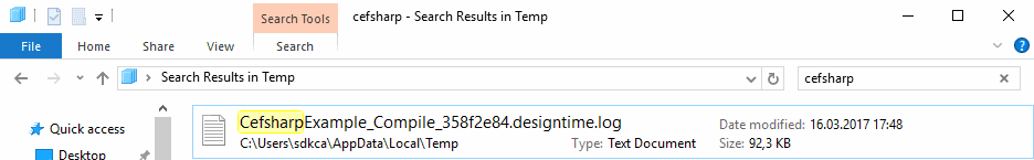 Log File in Temp Folder