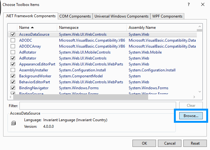 WinForms MetroFramework Select Components