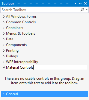 Material Controls Toolbox Tab