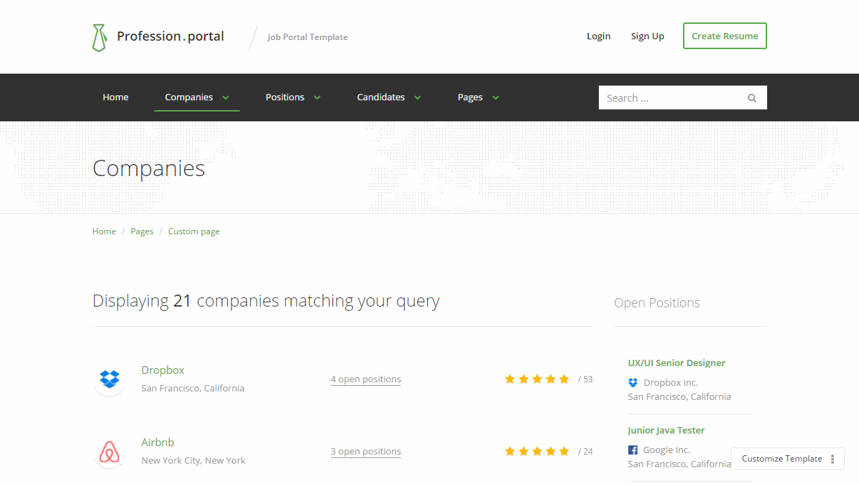 Profession Premium Jobs Template