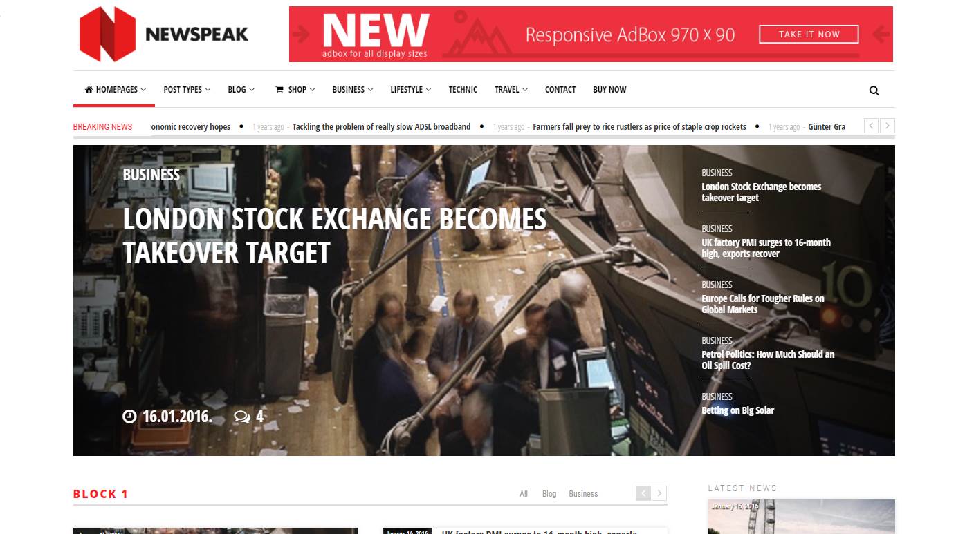 Newspeak Premium WordPress News Magazine Theme