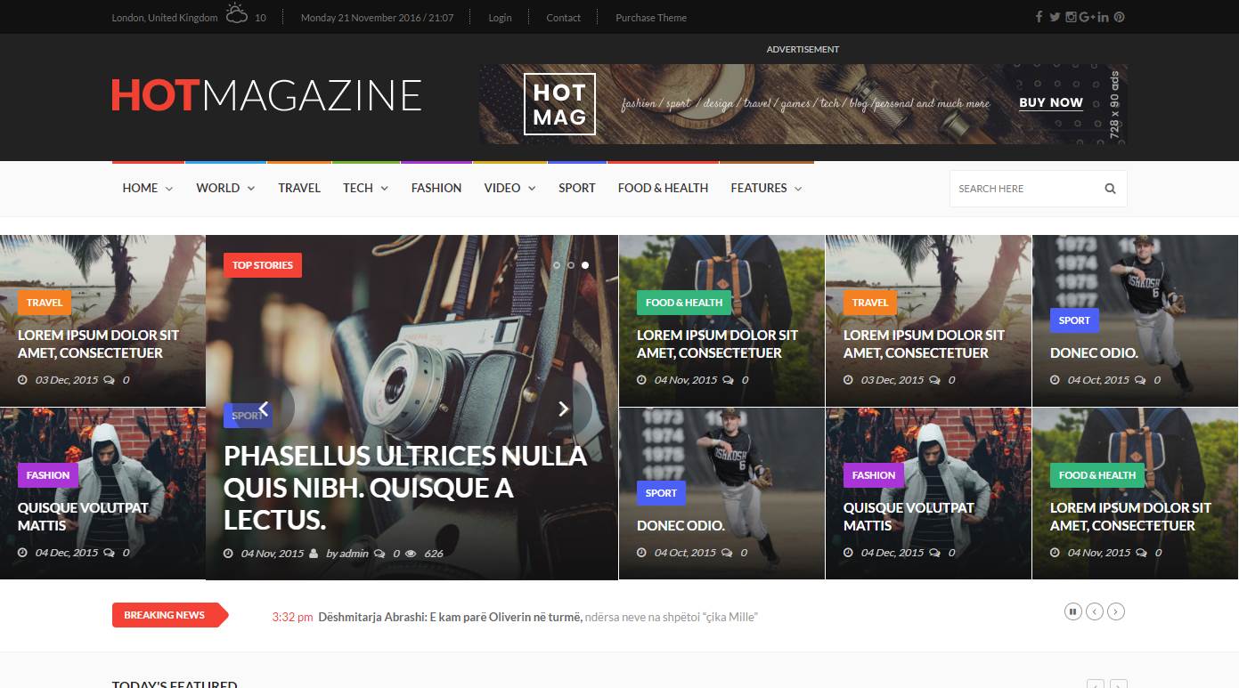 HotMagazine WordPress News Magazine Premium Theme