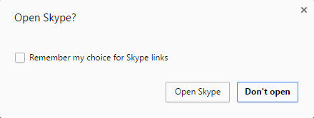 Skype Confirm Dialog