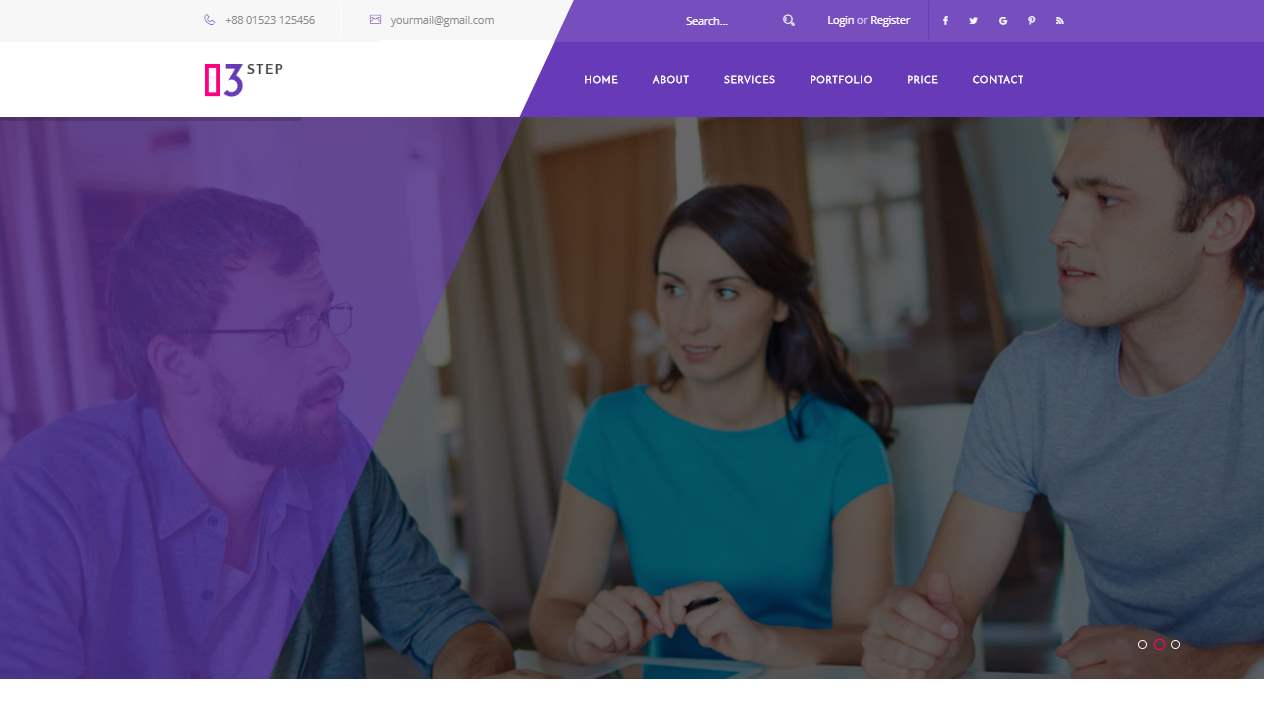 3 Step Premium Material Corporate Website Template