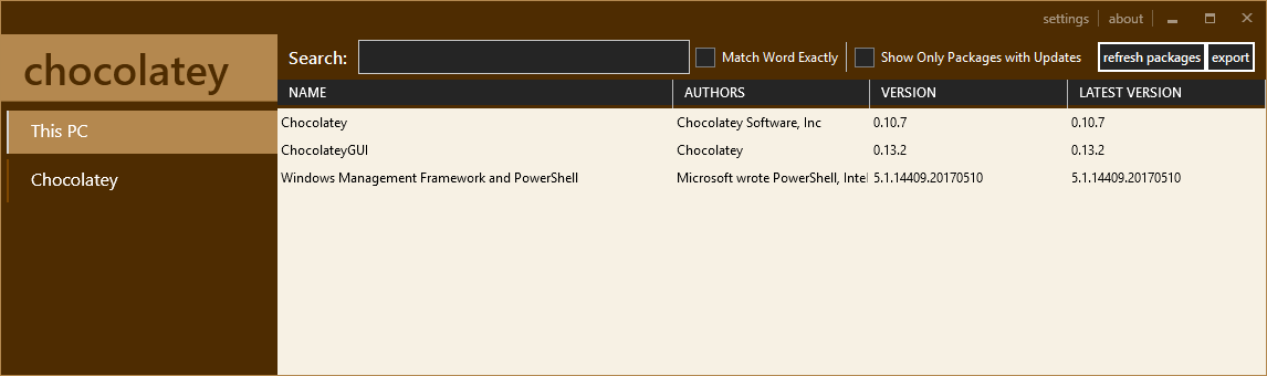 Chocolatey Graphic User Interface