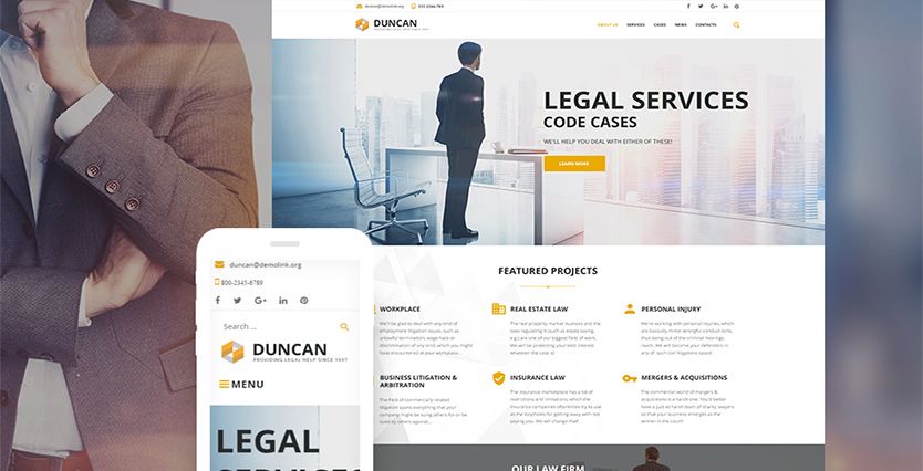 Duncan - Lawyer Company Responsive WordPress Theme