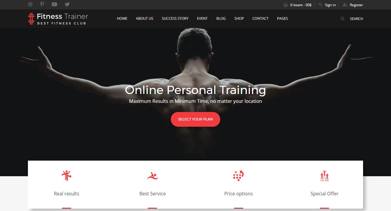 Top 10 Best Premium Gym, Fitness, Sports and Bodybuilding site