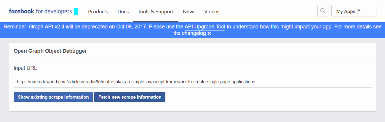 Facebook Open Graph Debugger