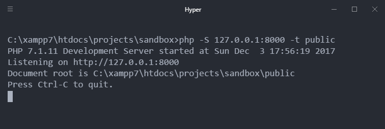 Builtin webserver PHP for Symfony 4
