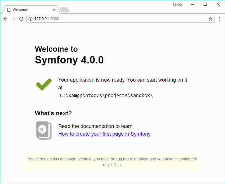 Symfony 4 Welcome Page