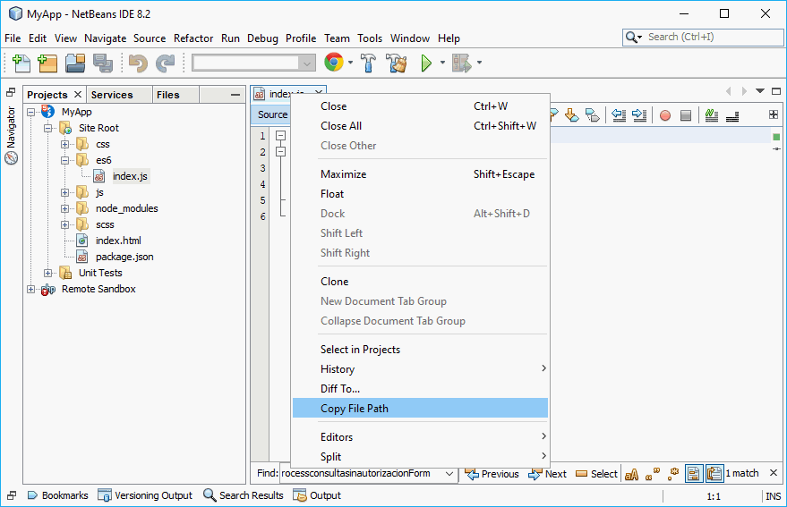 netbeans working directory location