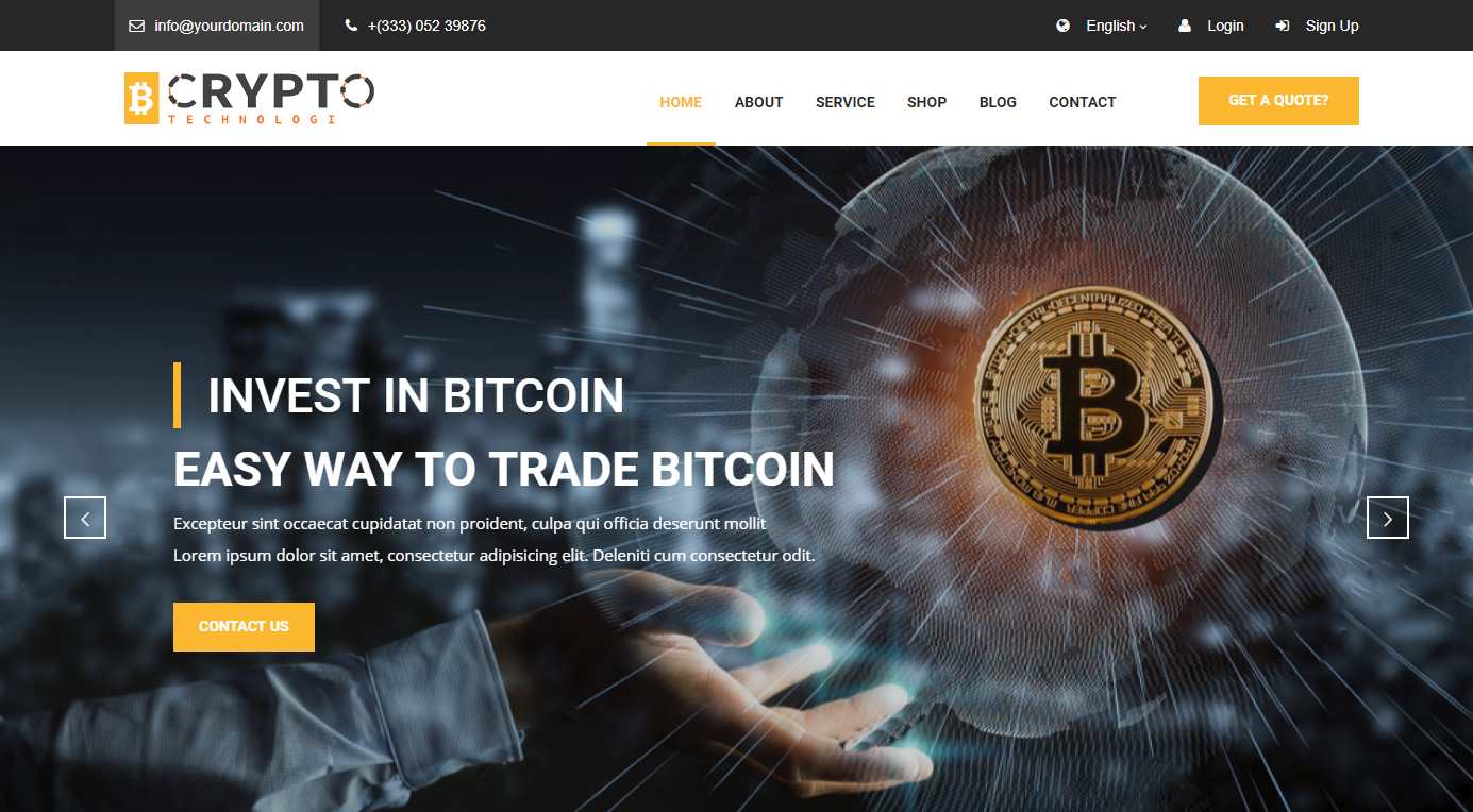 Crypto Bitcoin Premium HTML Template