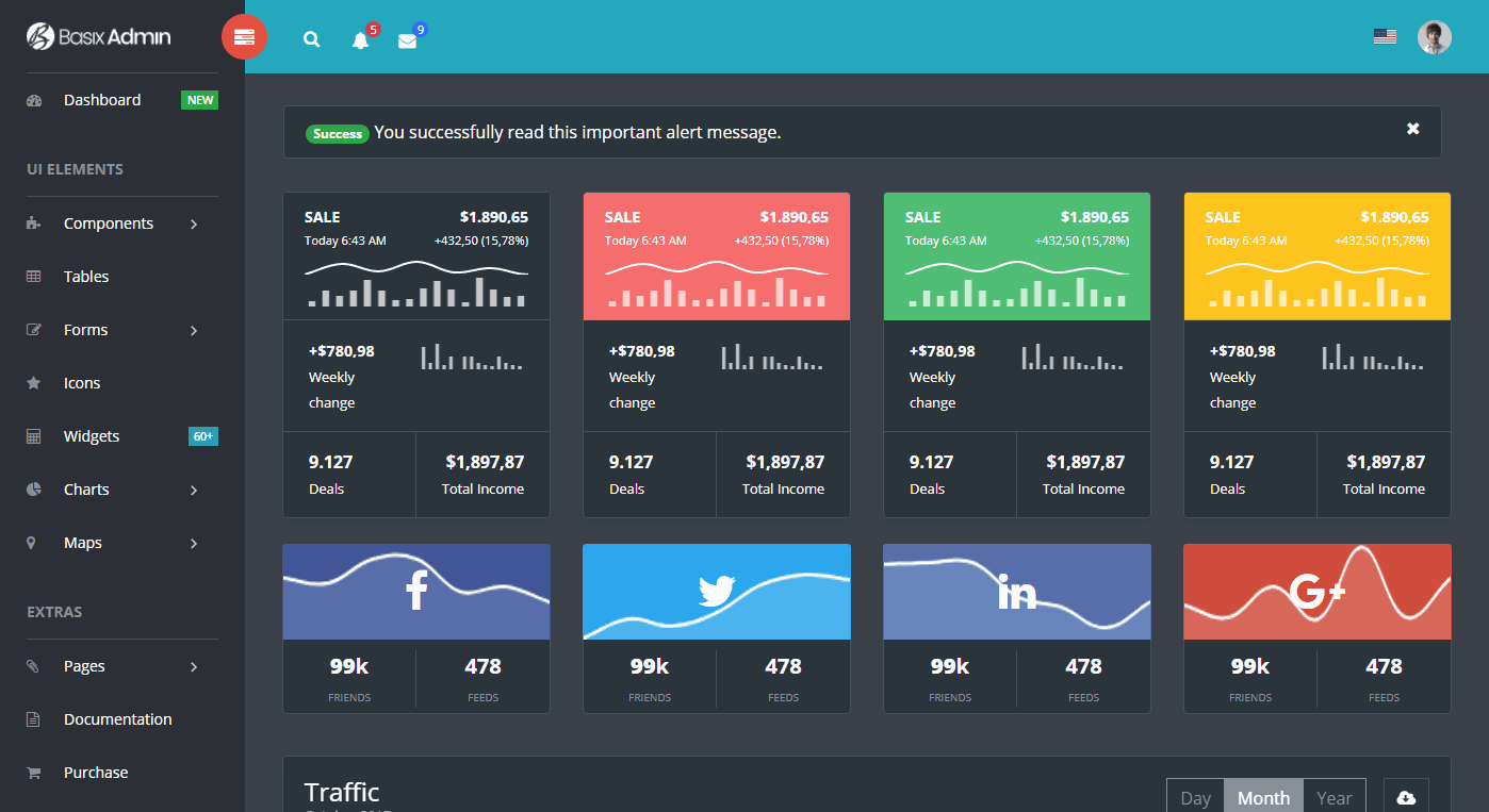 Vue js template. Sales js admin.