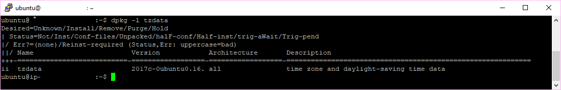 Tzdata Install Ubuntu apt-get