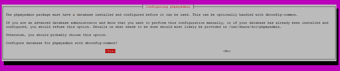 Configure PHPMyAdmin from scratch