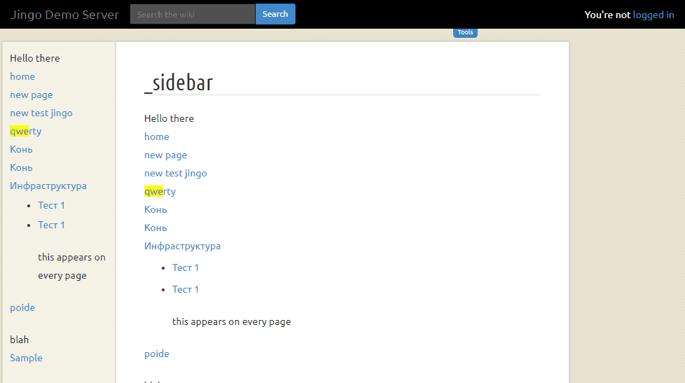 Jingo Markdown Wiki