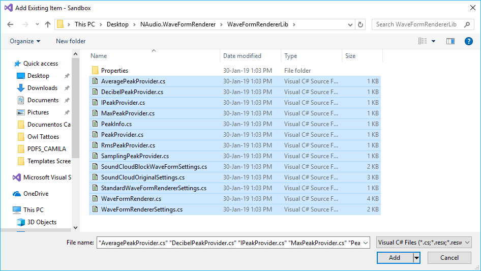 WaveFormRendererLib files