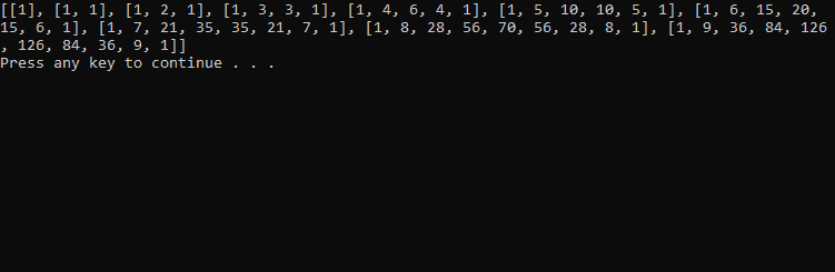 Swift Pascals Triangle Data