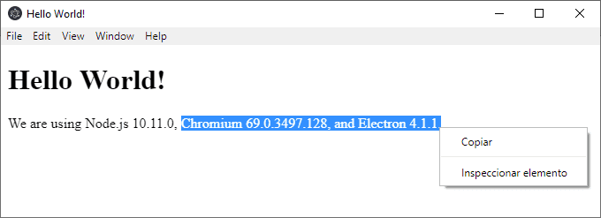 Electron Framework Spanish Context Menu