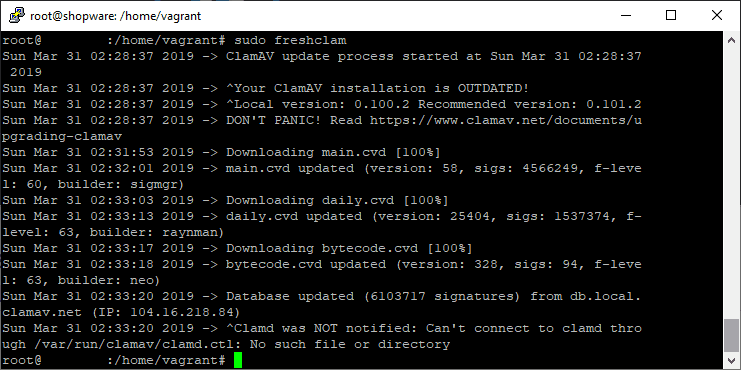 Update ClamAV Database