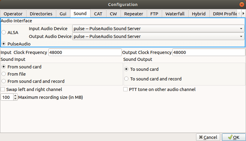 PulseAudio Interface QSSTV Ubuntu