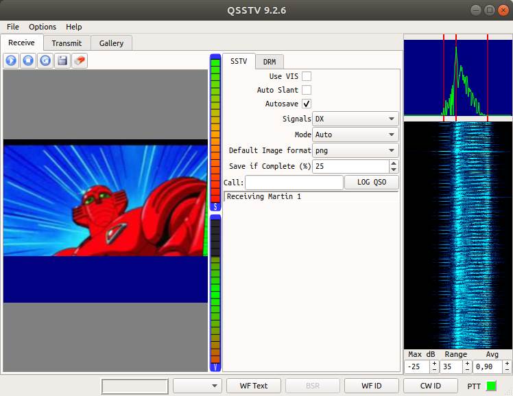 QSSTV Decode Audio Martin 1 Progressively