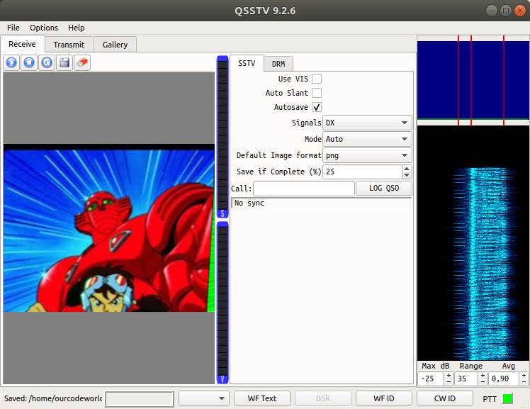 QSSTV Decode Image from Martin1 SSTV Audio