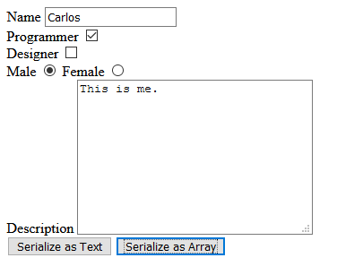Serialize and SerializeArray Form jQuery