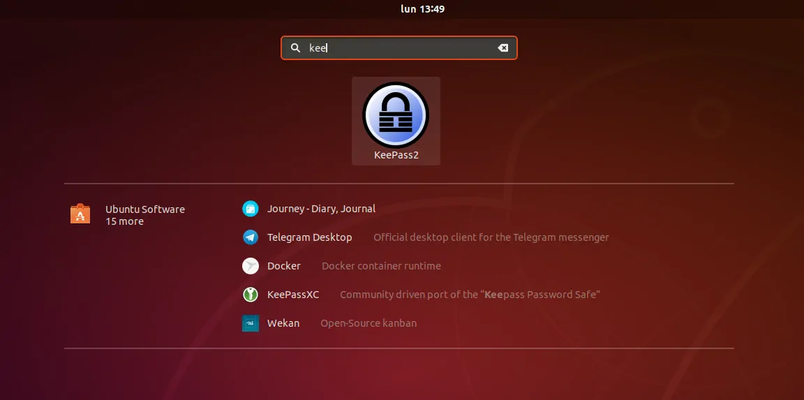 KeePass2 Installed on Ubuntu 18.04
