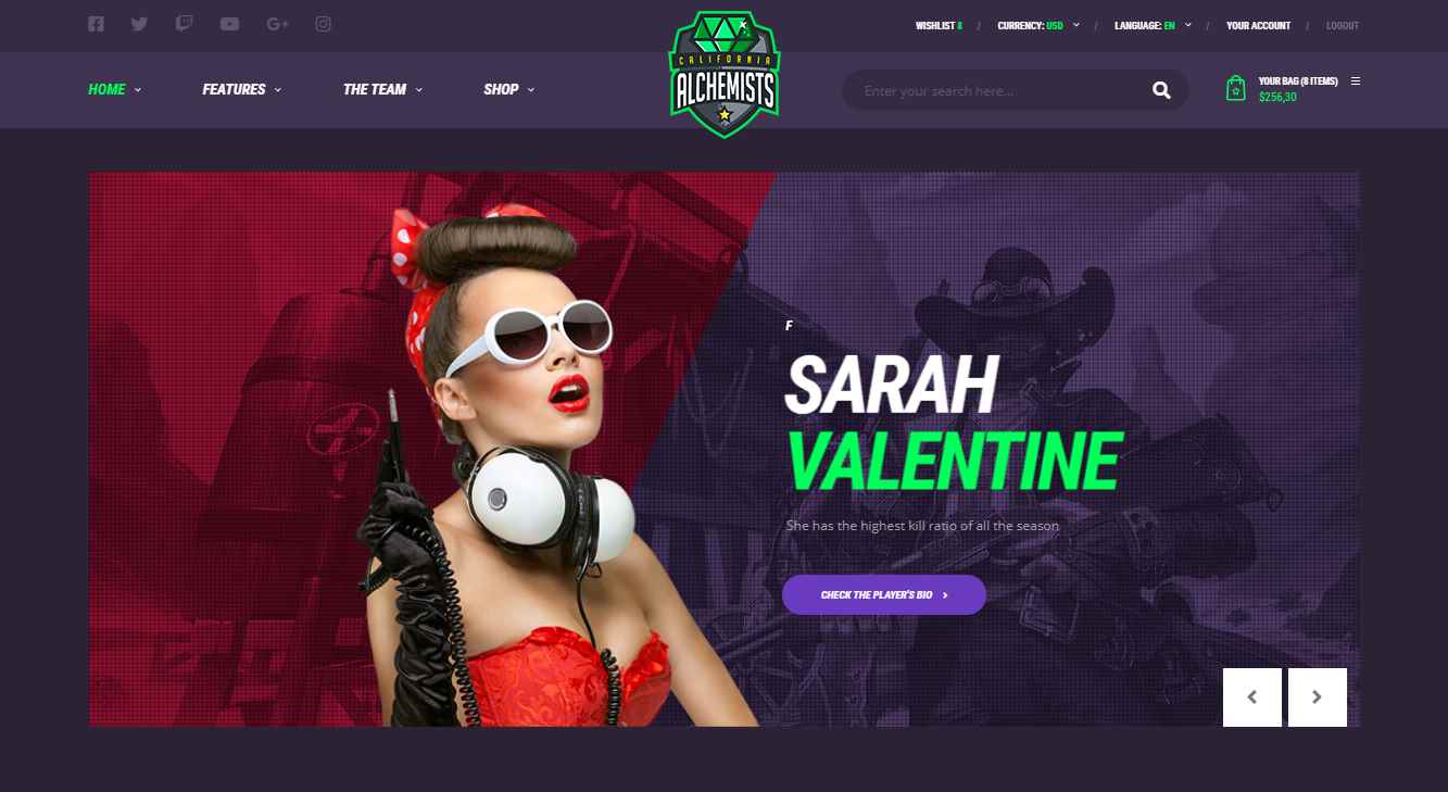 Alchemists Premium eSports Website Template