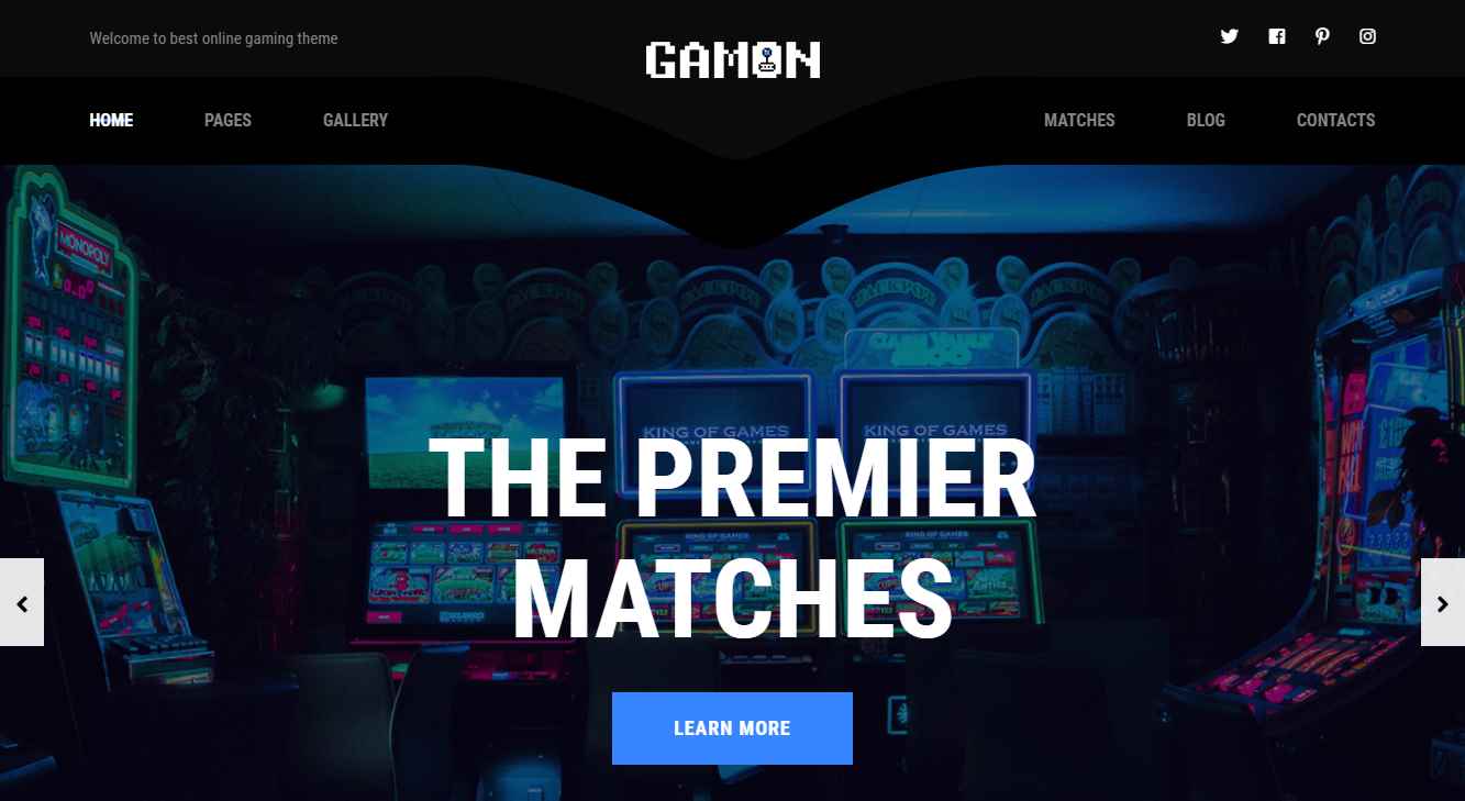 Gamon Premium eSports Template