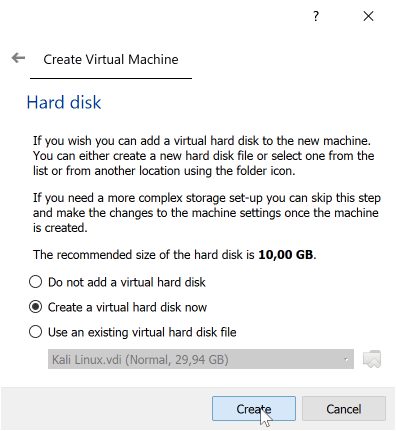 Virtual Hard Disk VirtualBox
