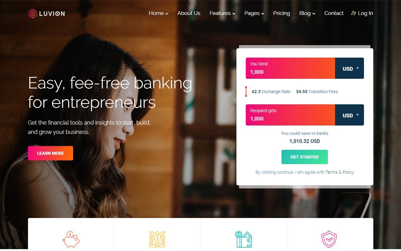 Luvion Money Transfer HTML Template