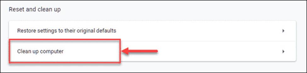 Cleanup computer chrome