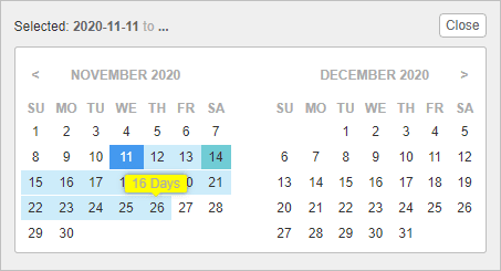 jQuery Date Range Picker