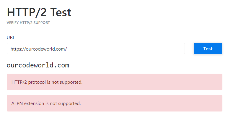 Website Working Without HTTP/2
