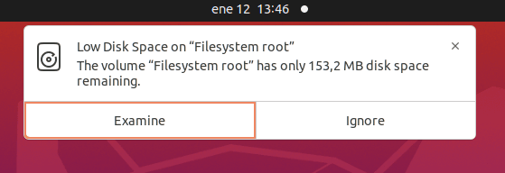 Low Disk Space Ubuntu