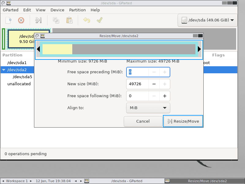 Resize Extended Partition