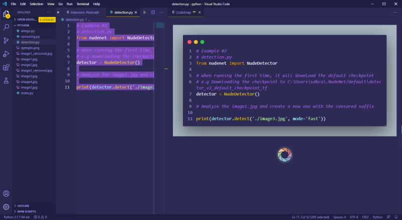 Visual Studio Code CodeSnap Extension