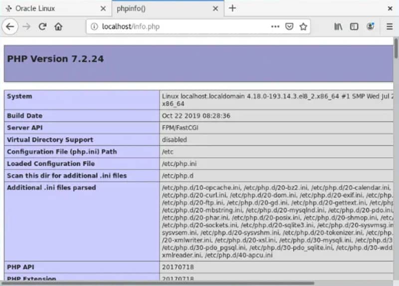 PHPINFO Output