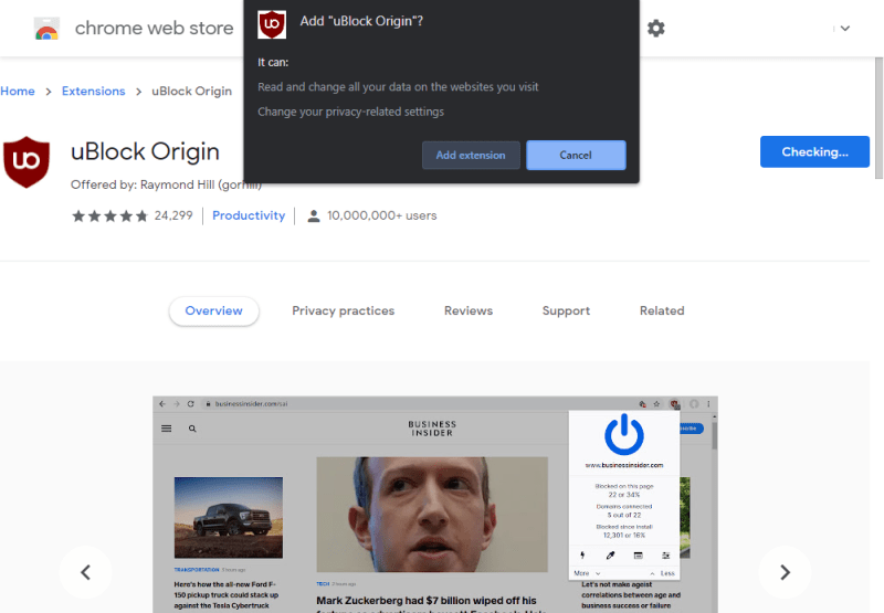 Install uBlock Origin Extension