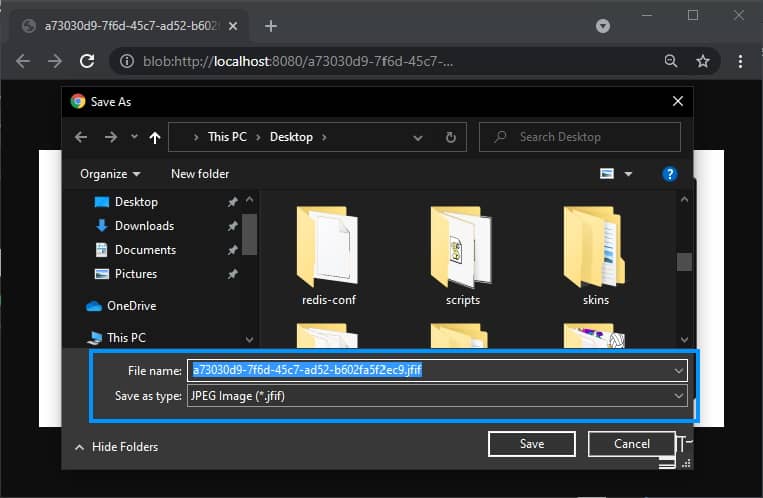 JPEG saving as JFIF Chrome Windows
