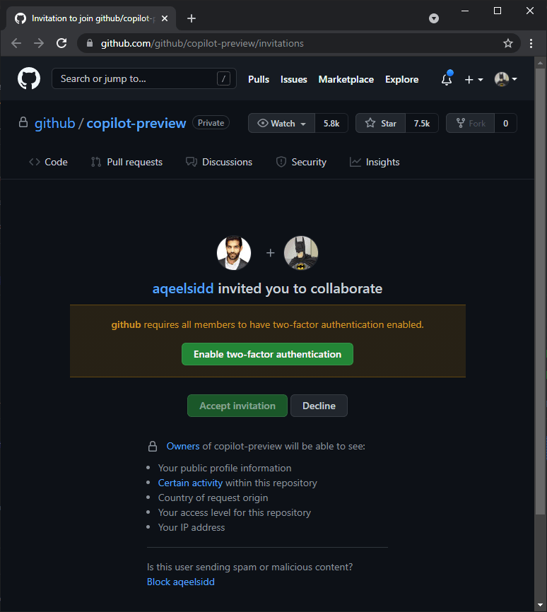 GitHub Copilot Invitation