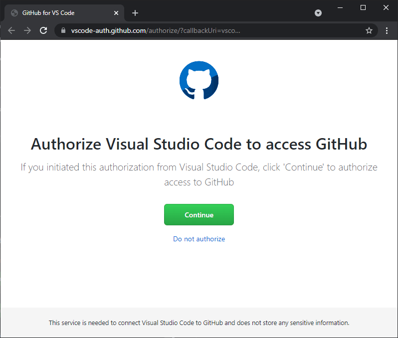 Authorize VS Code