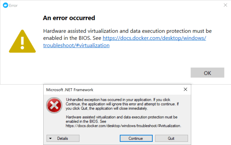 Docker Startup Error Hyperv