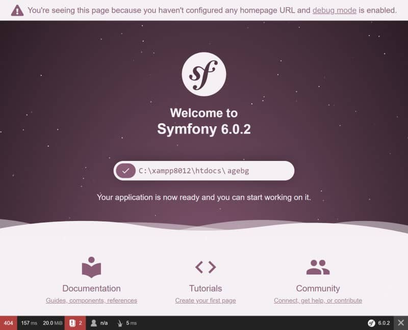 Symfony 6 Default Route Success Xampp PHP 8