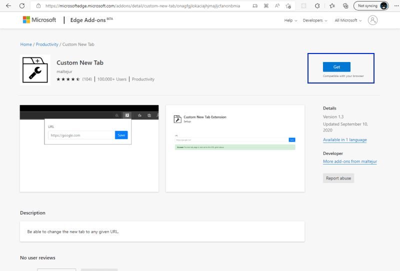 Custom New Extension