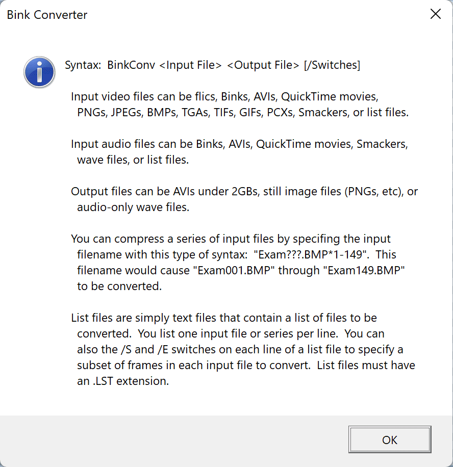 Bink Converter CLI