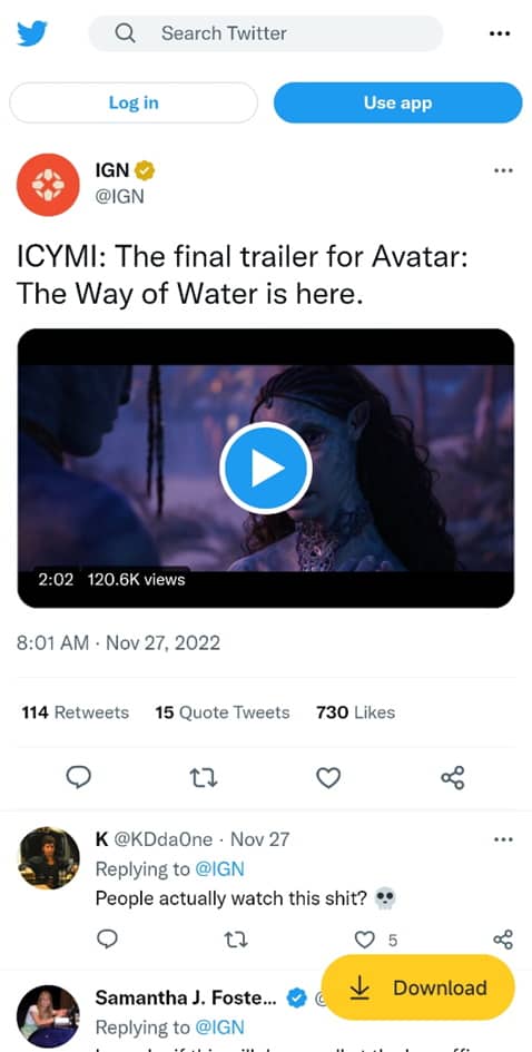 Snaptube Search for a Twitter Video